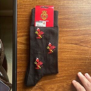 Casual Black and Red Crew Socks with Toy Soldier Pattern
